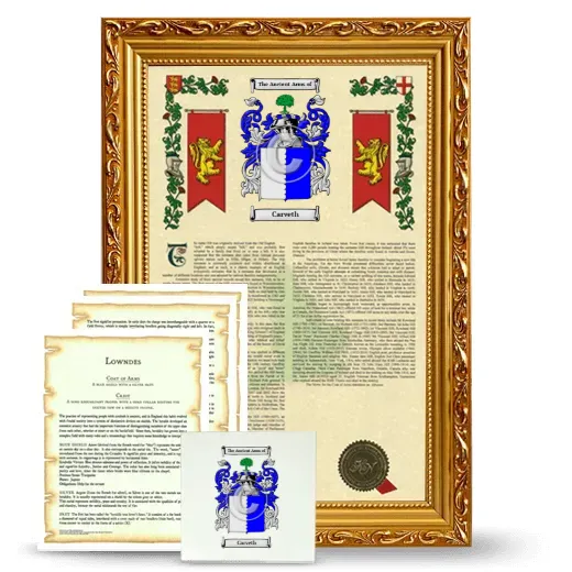 Carveth Framed Armorial, Symbolism and Large Tile - Gold