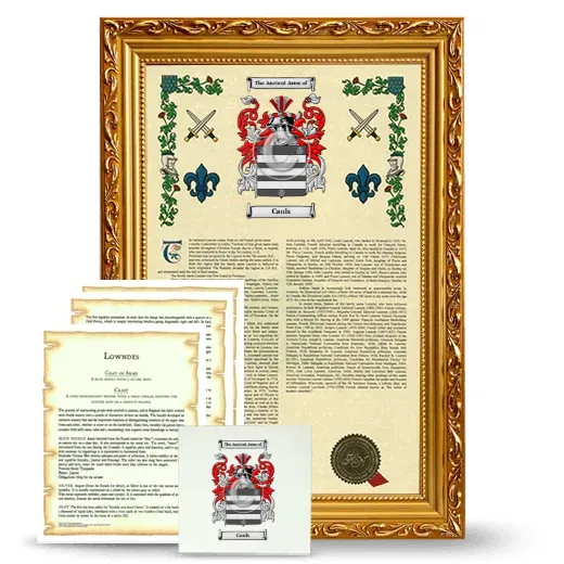 Cauls Framed Armorial, Symbolism and Large Tile - Gold