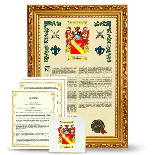 Challand Framed Armorial, Symbolism and Large Tile - Gold