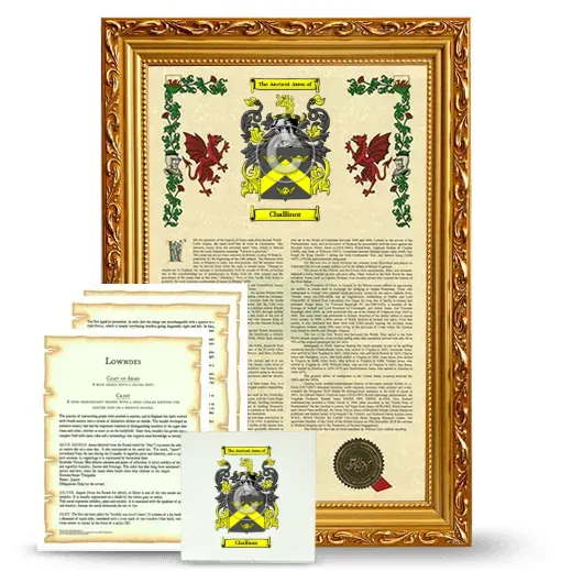 Challinor Framed Armorial, Symbolism and Large Tile - Gold