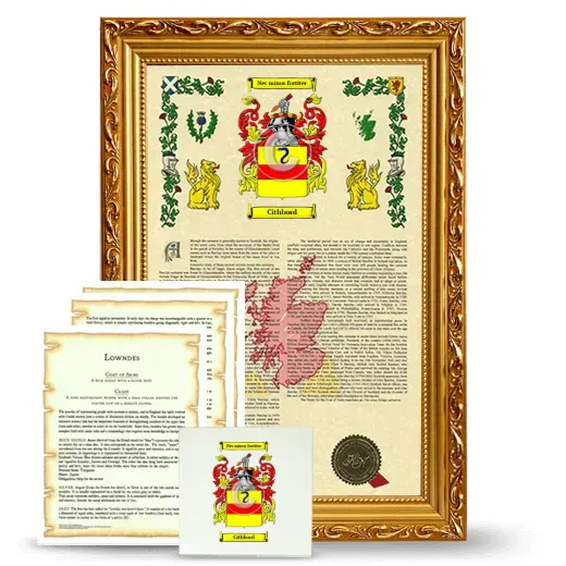 Cithbord Framed Armorial, Symbolism and Large Tile - Gold