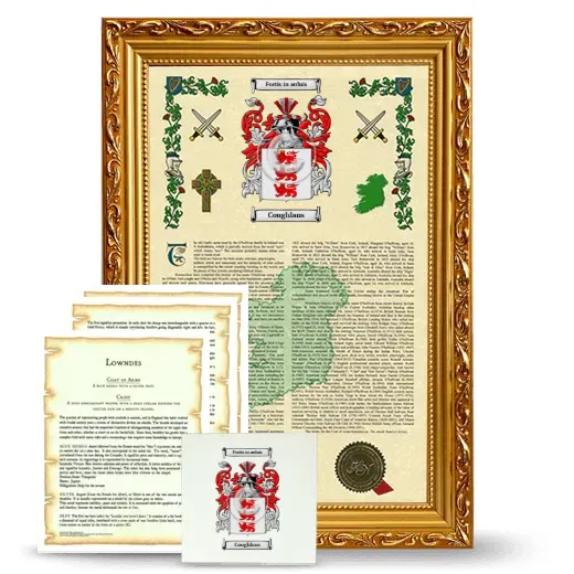 Coughlans Framed Armorial, Symbolism and Large Tile - Gold
