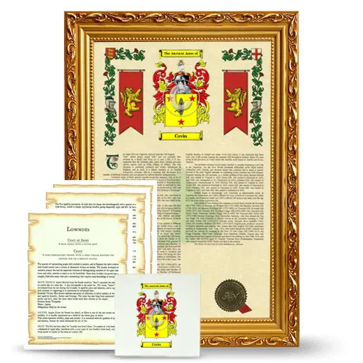 Covin Framed Armorial, Symbolism and Large Tile - Gold