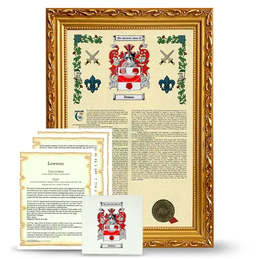 Denon Framed Armorial, Symbolism and Large Tile - Gold