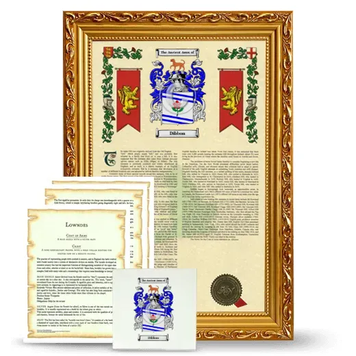 Dibbon Framed Armorial, Symbolism and Large Tile - Gold