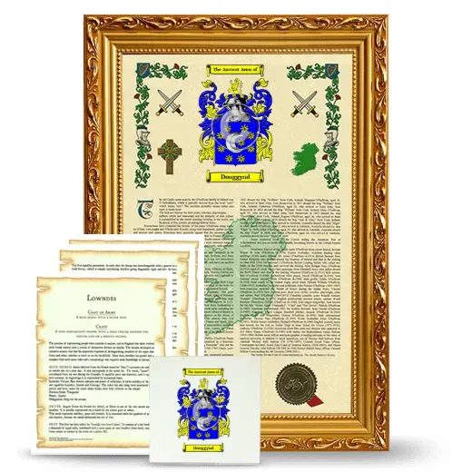 Douggynd Framed Armorial, Symbolism and Large Tile - Gold