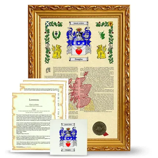 Douglas Framed Armorial, Symbolism and Large Tile - Gold