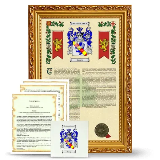 Doxey Framed Armorial, Symbolism and Large Tile - Gold