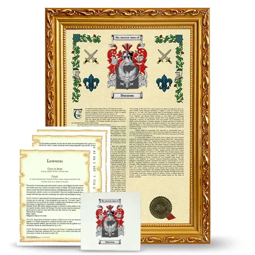 Dusseau Framed Armorial, Symbolism and Large Tile - Gold