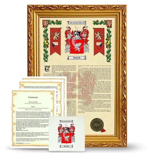 Dworak Framed Armorial, Symbolism and Large Tile - Gold