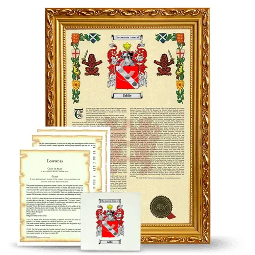 Eddie Framed Armorial, Symbolism and Large Tile - Gold
