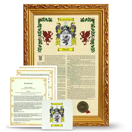Edwards Framed Armorial, Symbolism and Large Tile - Gold
