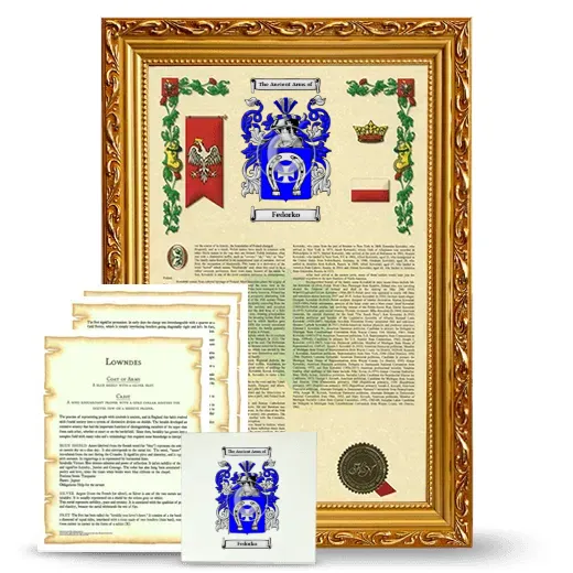 Fedorko Framed Armorial, Symbolism and Large Tile - Gold