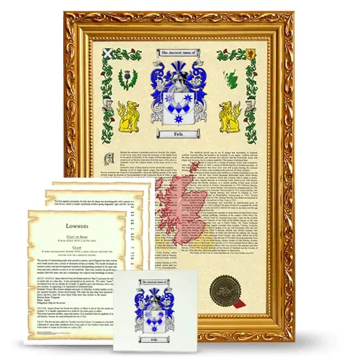 Fels Framed Armorial, Symbolism and Large Tile - Gold