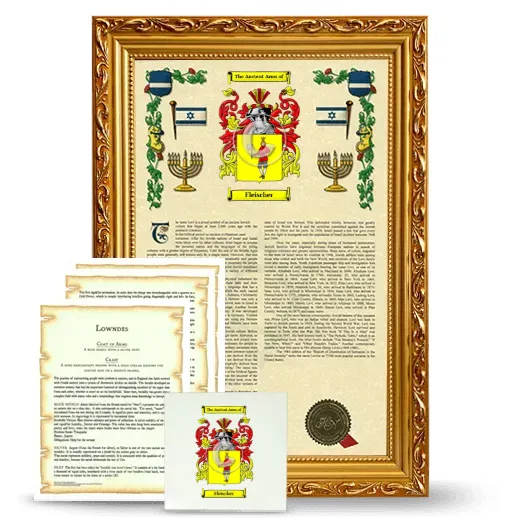 Fleischer Framed Armorial, Symbolism and Large Tile - Gold