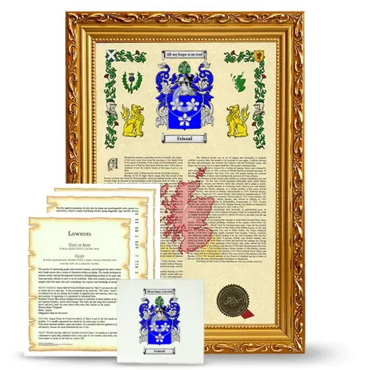 Friseal Framed Armorial, Symbolism and Large Tile - Gold