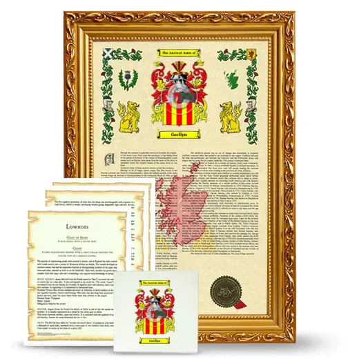 Garllyn Framed Armorial, Symbolism and Large Tile - Gold