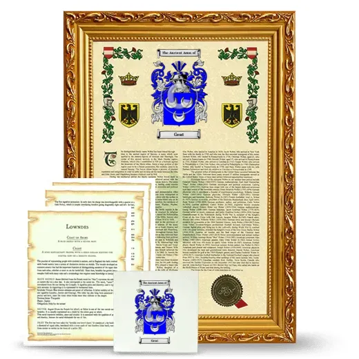 Geat Framed Armorial, Symbolism and Large Tile - Gold
