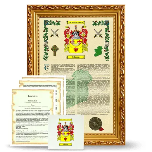 Gilleran Framed Armorial, Symbolism and Large Tile - Gold