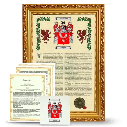 Goggin Framed Armorial, Symbolism and Large Tile - Gold