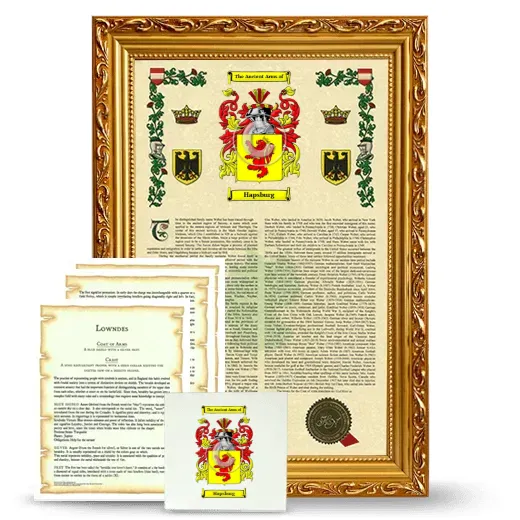 Hapsburg Framed Armorial, Symbolism and Large Tile - Gold