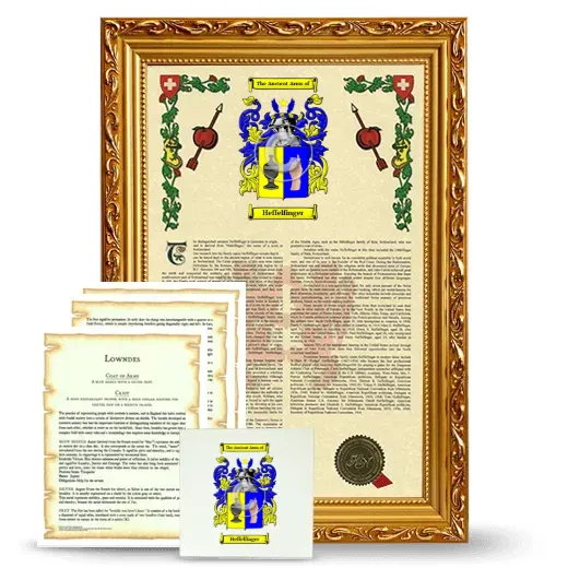 Heffelfinger Framed Armorial, Symbolism and Large Tile - Gold