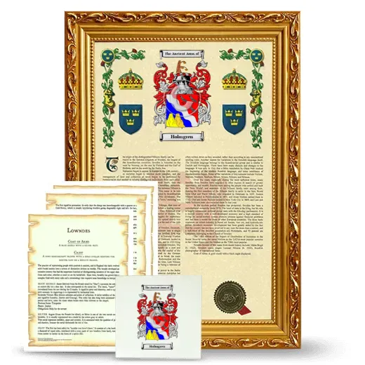 Holmgren Framed Armorial, Symbolism and Large Tile - Gold