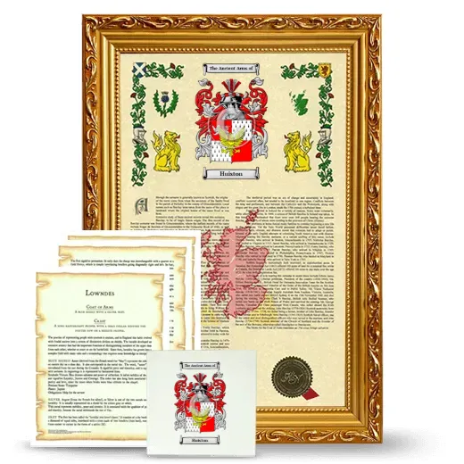 Huiston Framed Armorial, Symbolism and Large Tile - Gold