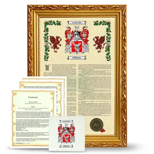Jefferson Framed Armorial, Symbolism and Large Tile - Gold
