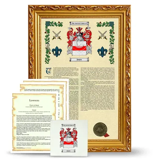 Jenes Framed Armorial, Symbolism and Large Tile - Gold