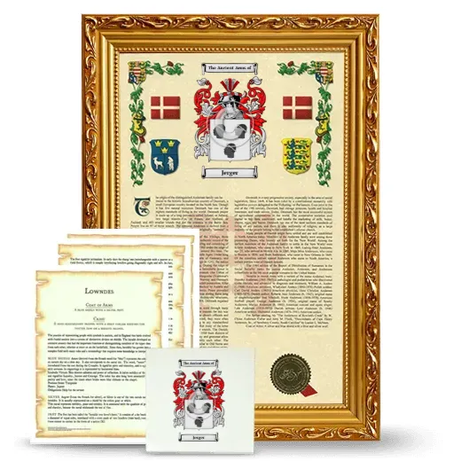 Jerger Framed Armorial, Symbolism and Large Tile - Gold