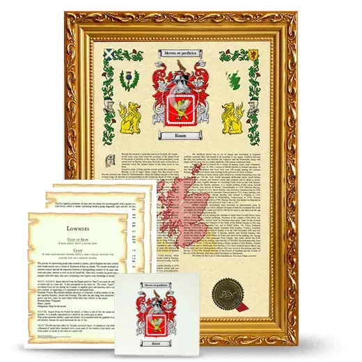 Knox Framed Armorial, Symbolism and Large Tile - Gold