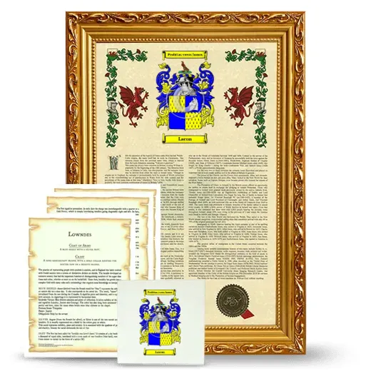 Lacon Framed Armorial, Symbolism and Large Tile - Gold