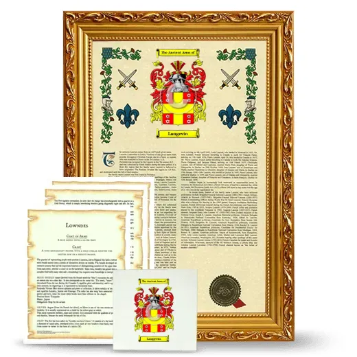 Langevin Framed Armorial, Symbolism and Large Tile - Gold