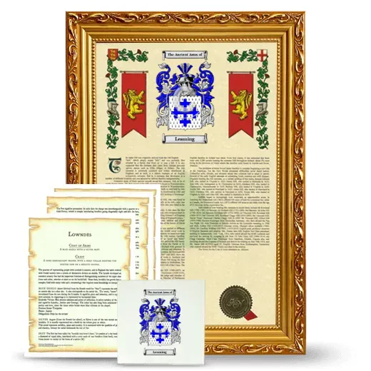 Leaming Framed Armorial, Symbolism and Large Tile - Gold