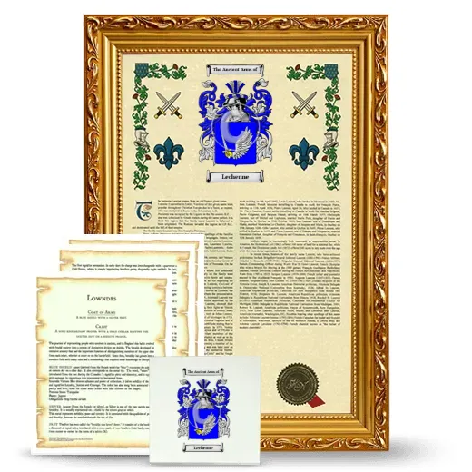 Lechenne Framed Armorial, Symbolism and Large Tile - Gold