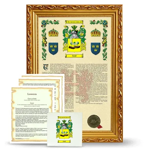Lind Framed Armorial, Symbolism and Large Tile - Gold