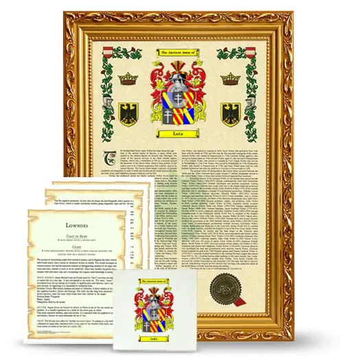 Lutz Framed Armorial, Symbolism and Large Tile - Gold