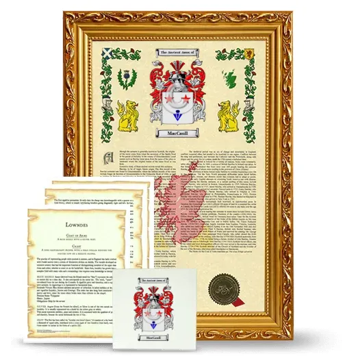 MacCaull Framed Armorial, Symbolism and Large Tile - Gold
