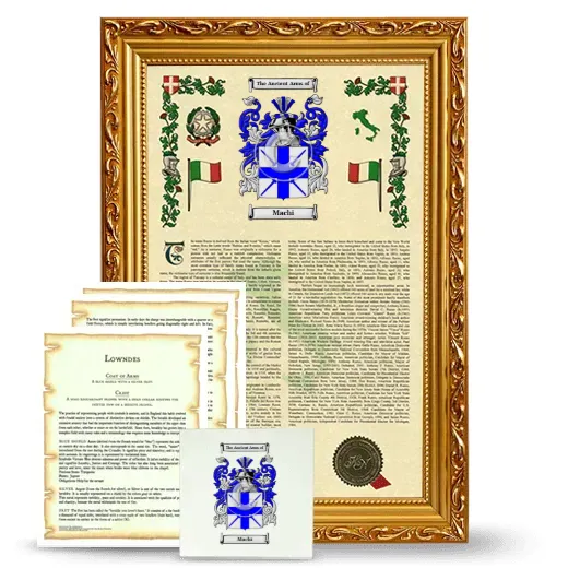Machi Framed Armorial, Symbolism and Large Tile - Gold