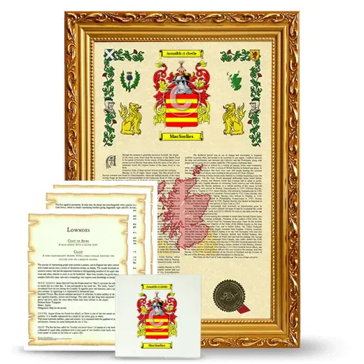 MacSorlies Framed Armorial, Symbolism and Large Tile - Gold