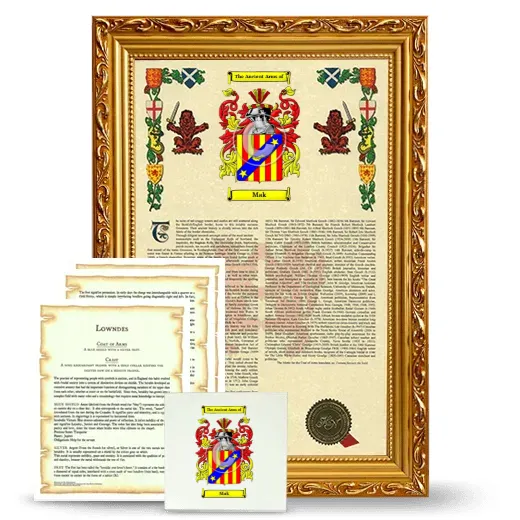 Mak Framed Armorial, Symbolism and Large Tile - Gold