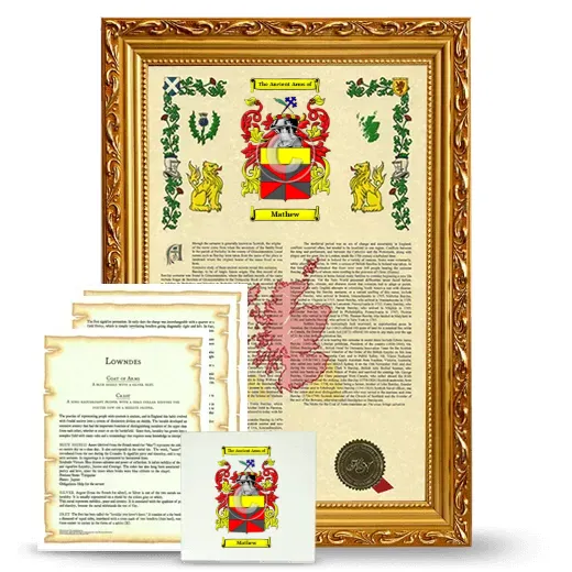 Mathew Framed Armorial, Symbolism and Large Tile - Gold