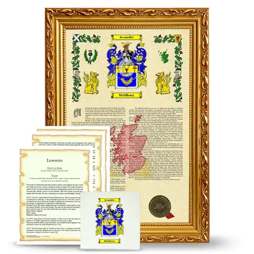 McGilvary Framed Armorial, Symbolism and Large Tile - Gold
