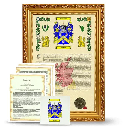 McKee Framed Armorial, Symbolism and Large Tile - Gold