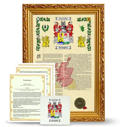 McLaughlin Framed Armorial, Symbolism and Large Tile - Gold