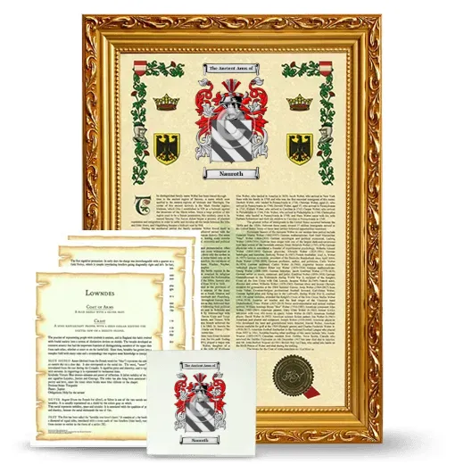 Nauroth Framed Armorial, Symbolism and Large Tile - Gold