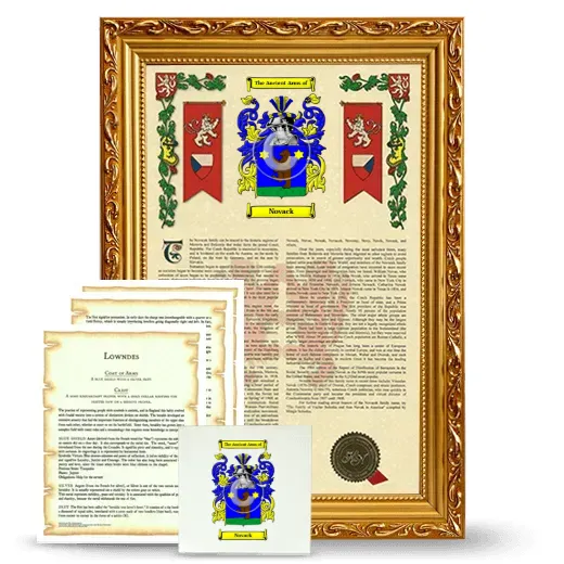 Novack Framed Armorial, Symbolism and Large Tile - Gold