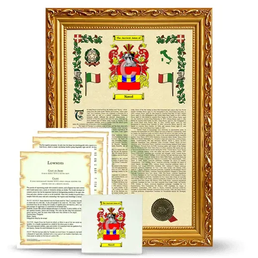 Novel Framed Armorial, Symbolism and Large Tile - Gold