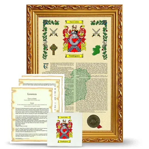 Pendergrass Framed Armorial, Symbolism and Large Tile - Gold